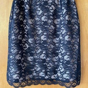 Black lace pencil skirt